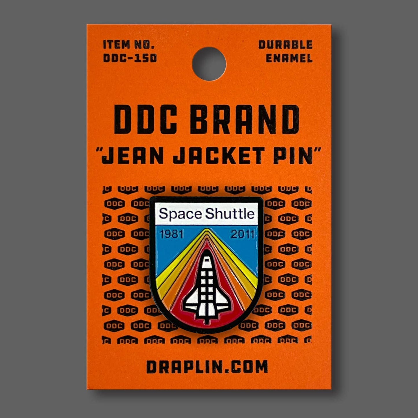 DDC-090 Space Shuttle enamel jean jacket pin by Draplin Design Co.