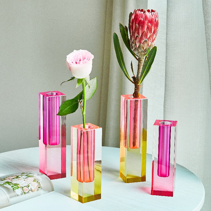 Modern Rainbow Pillar Vases