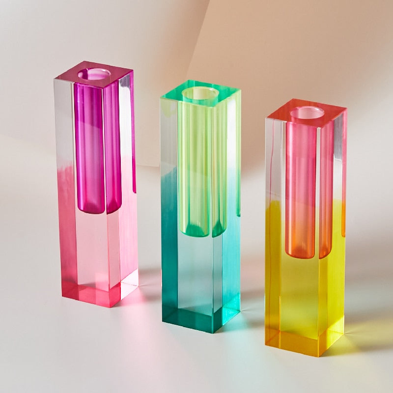 Modern Rainbow Pillar Vases
