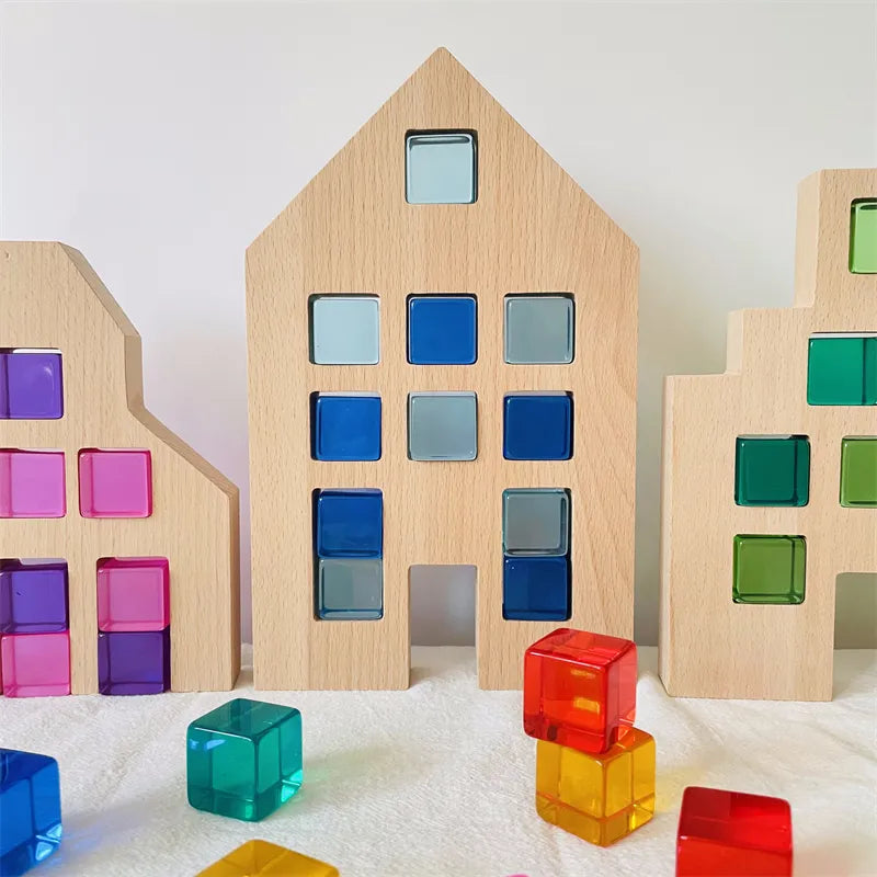 Dutch Wood Houses Lucite Building Set