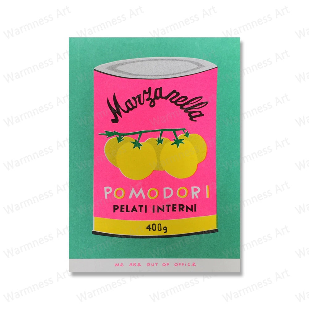Vibrant, vintage style Japanese food posters