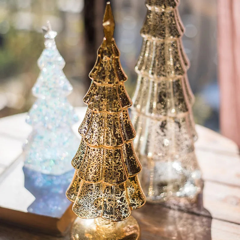 Delicate Glass Illuminated Trees