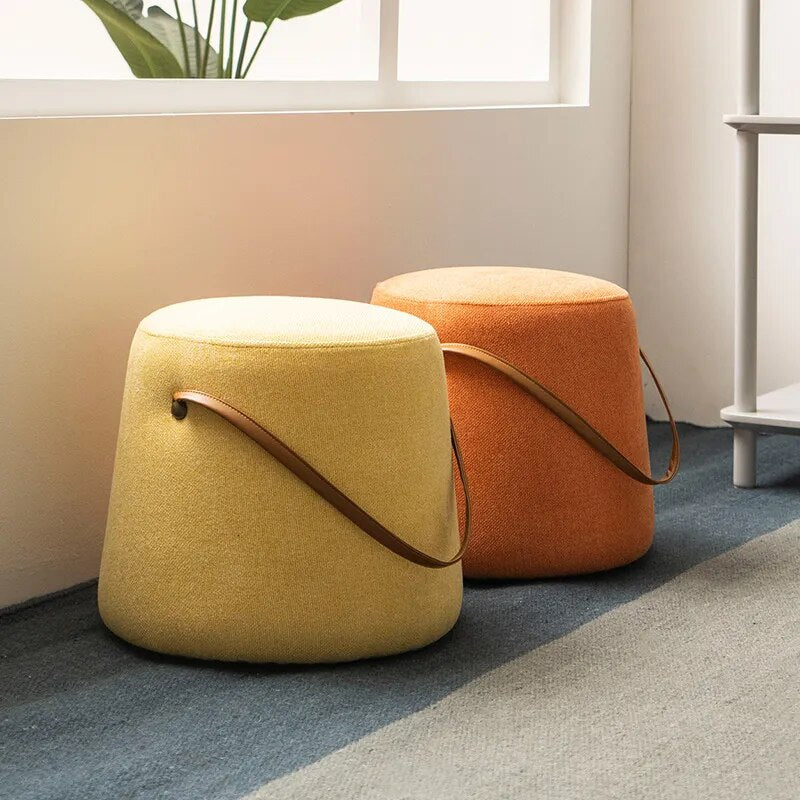 Modern Fabric Stools with Handles