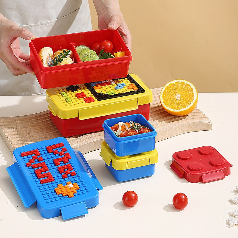 Colorful Building Block Lunch Box