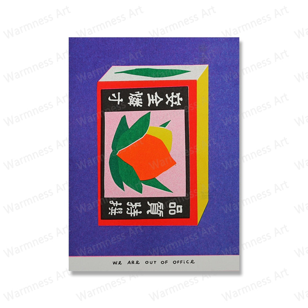Vibrant, vintage style Japanese food posters