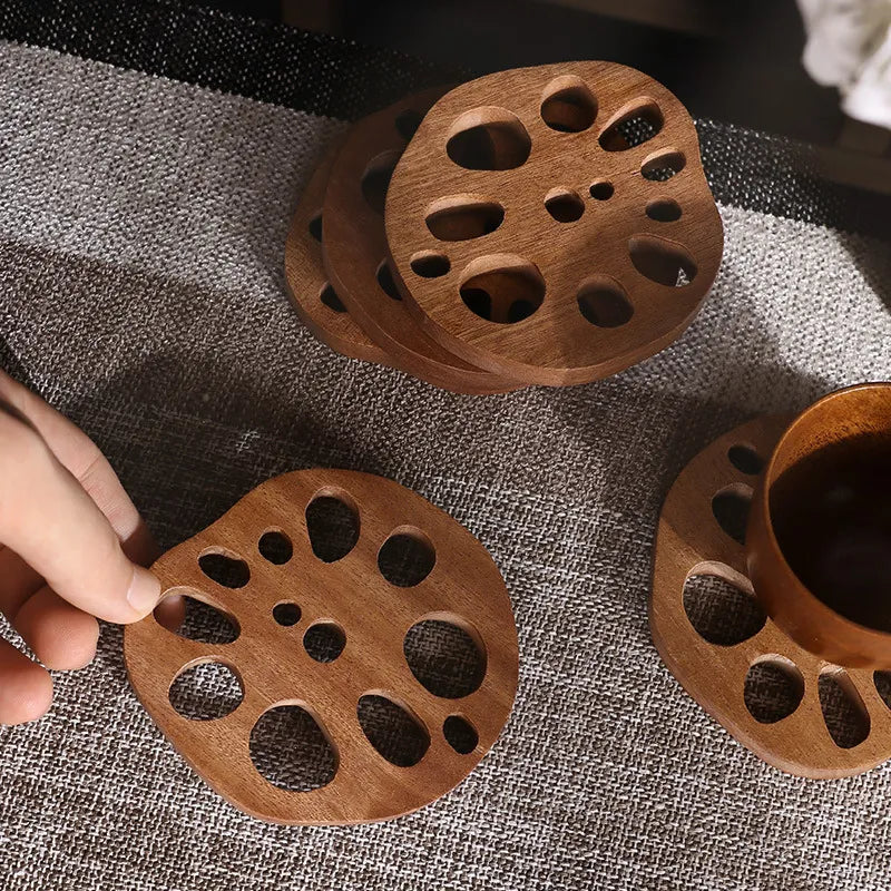 Lotus Root Wooden Coasters