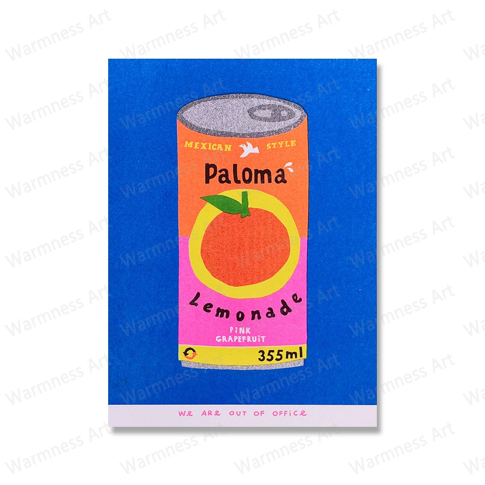 Vibrant, vintage style Japanese food posters