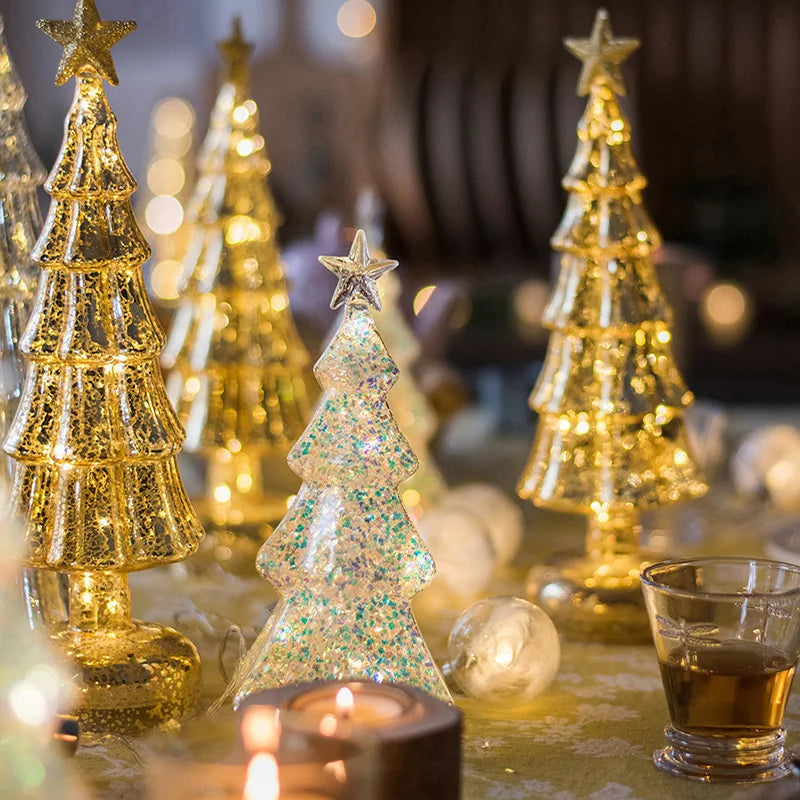 Delicate Glass Illuminated Trees