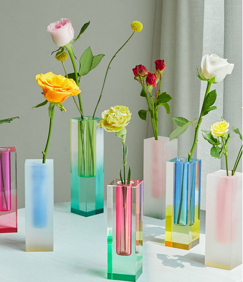 Modern Rainbow Pillar Vases