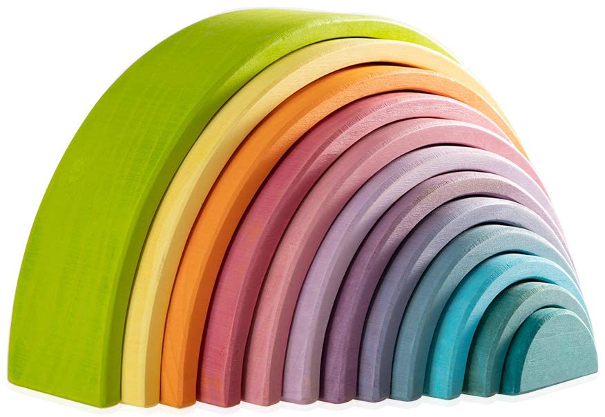 Pastel Rainbow Wooden Nesting Blocks