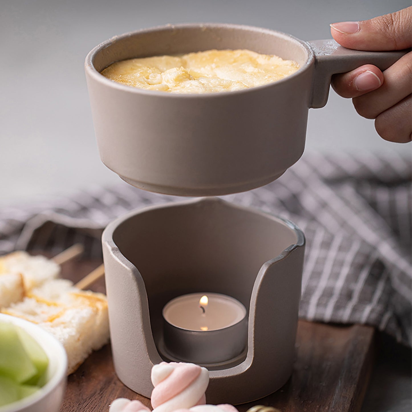 Stoneware Fondue Pot
