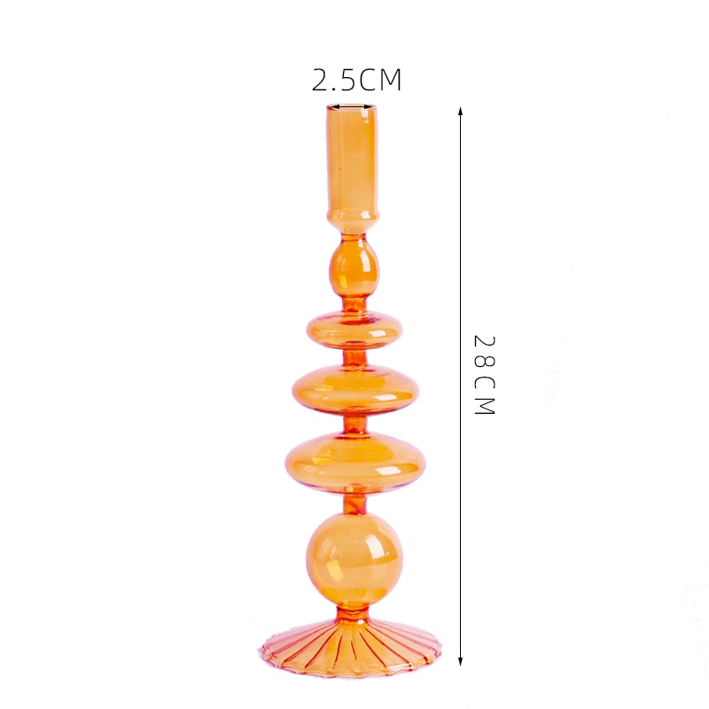 Candelero de cristal colorido