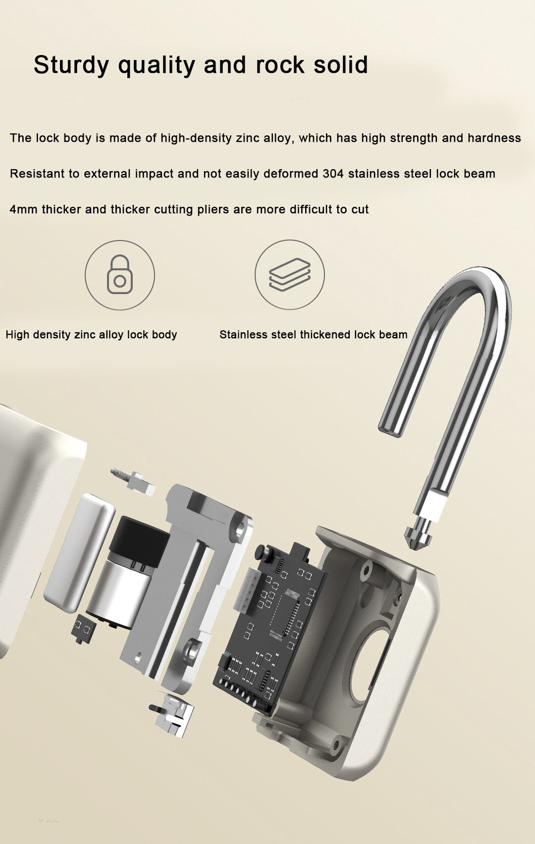 USB Waterproof Electronic Fingerprint Safety Padlock