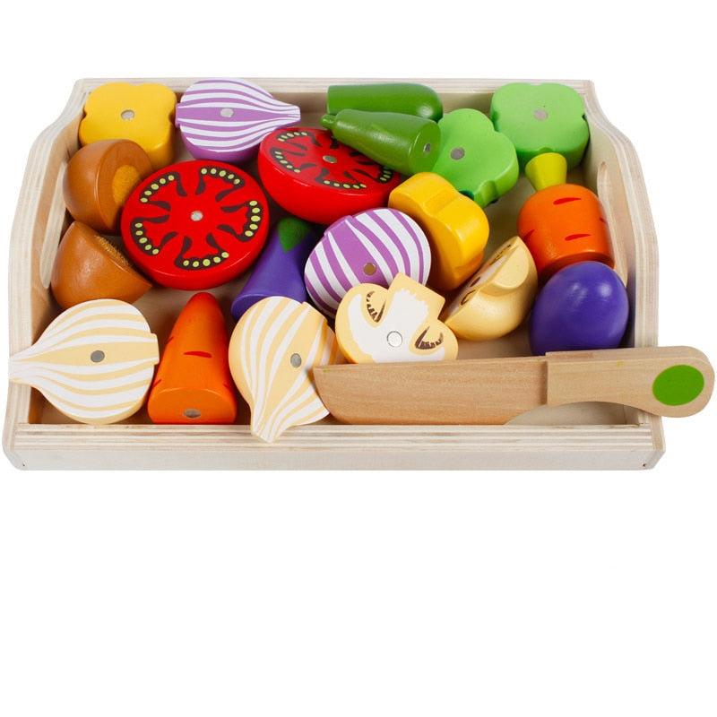 Magnetic Wooden Fruits and Vegetables for Children's Playtime