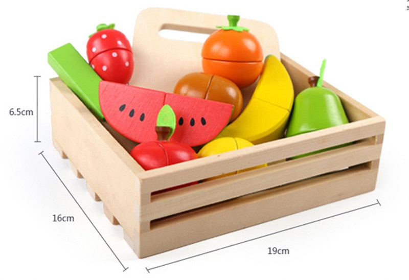 Magnetic Wooden Fruits and Vegetables for Children's Playtime