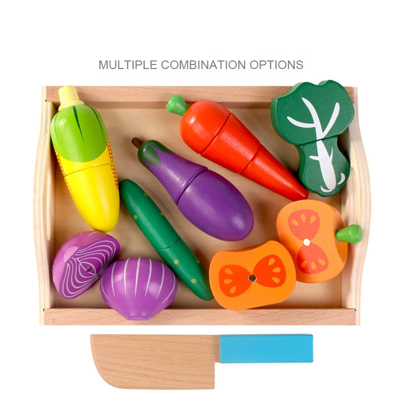 Magnetic Wooden Fruits and Vegetables for Children's Playtime
