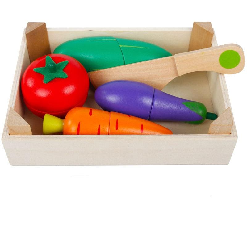 Magnetic Wooden Fruits and Vegetables for Children's Playtime