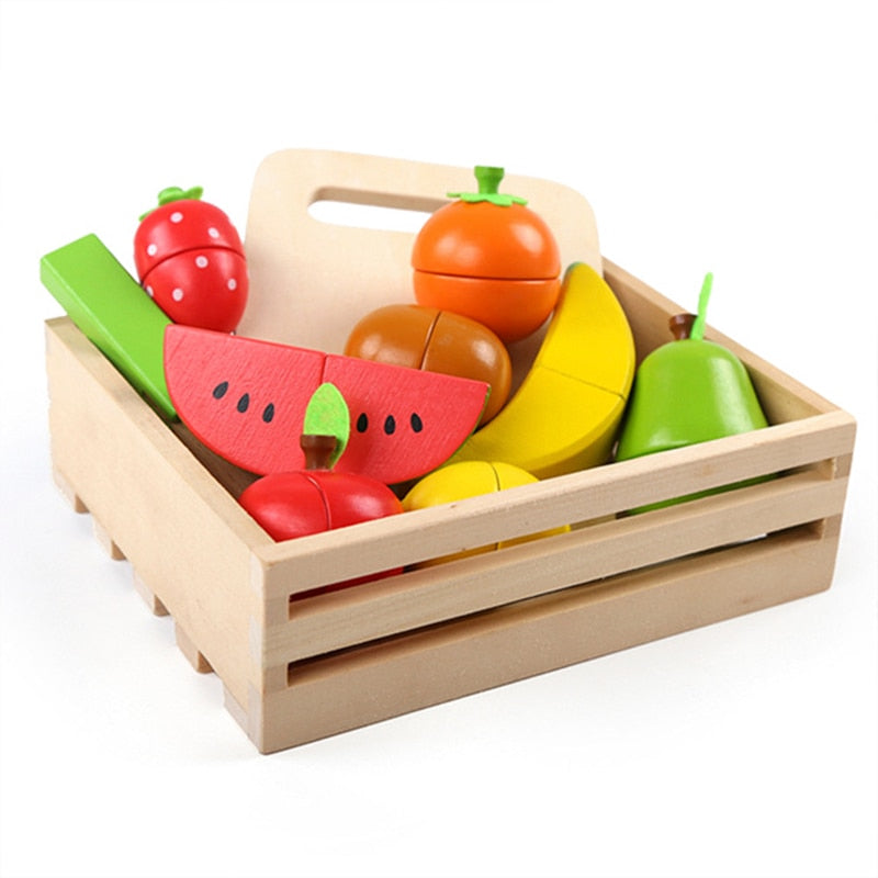 Magnetic Wooden Fruits and Vegetables for Children's Playtime