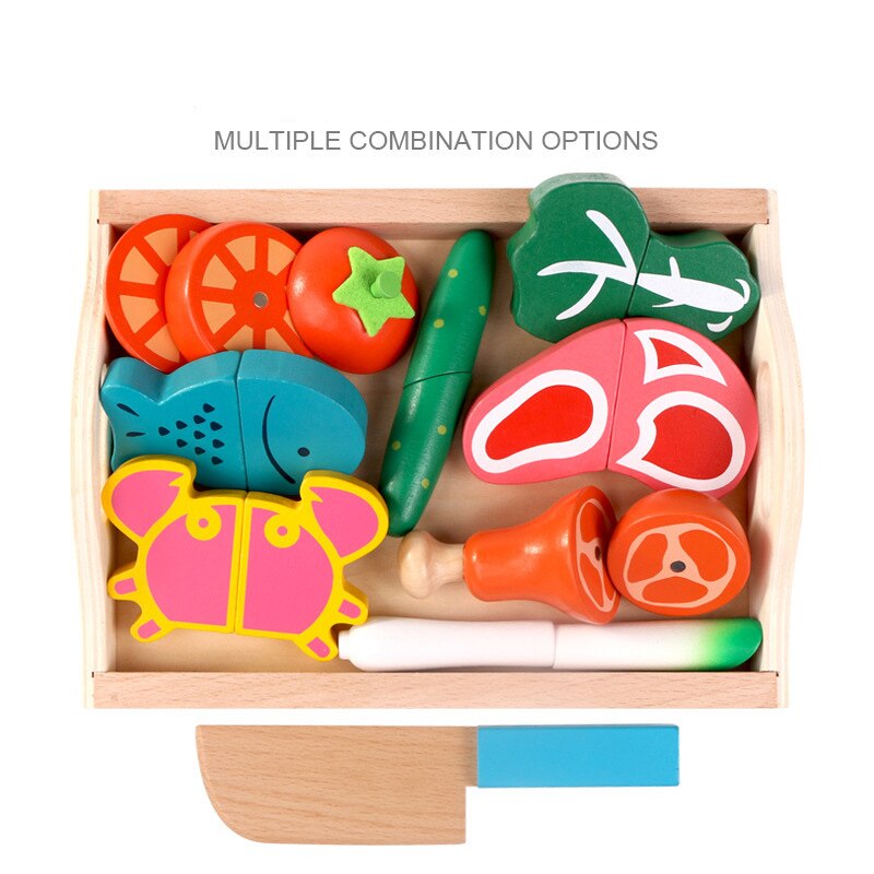 Magnetic Wooden Fruits and Vegetables for Children's Playtime