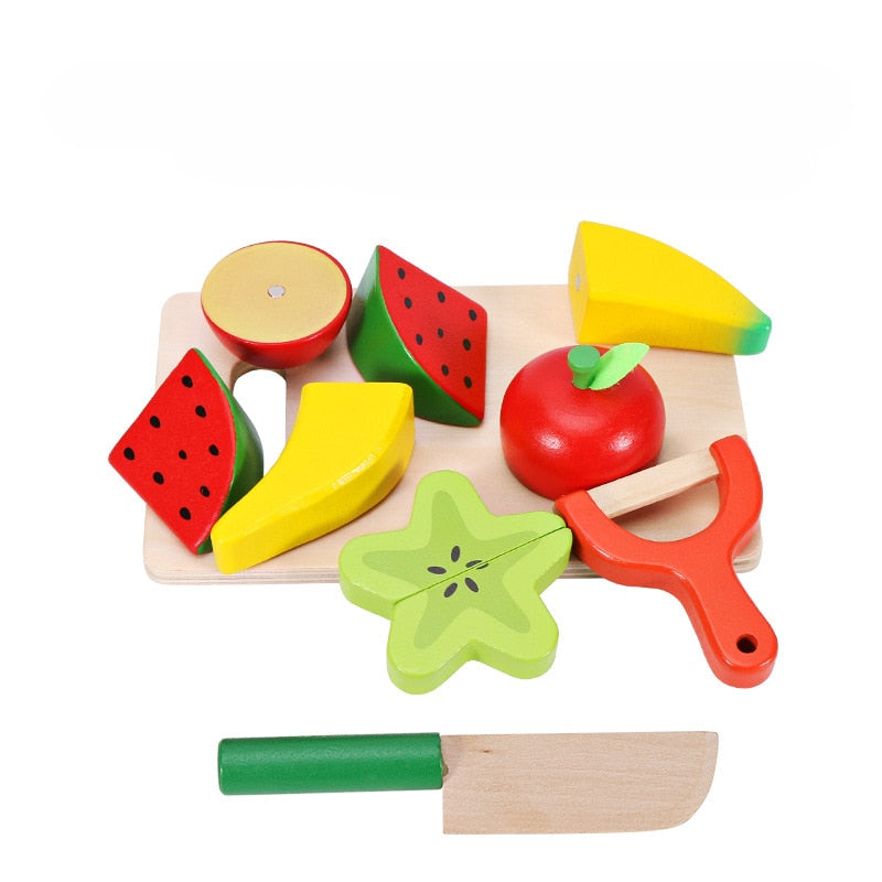 Magnetic Wooden Fruits and Vegetables for Children's Playtime