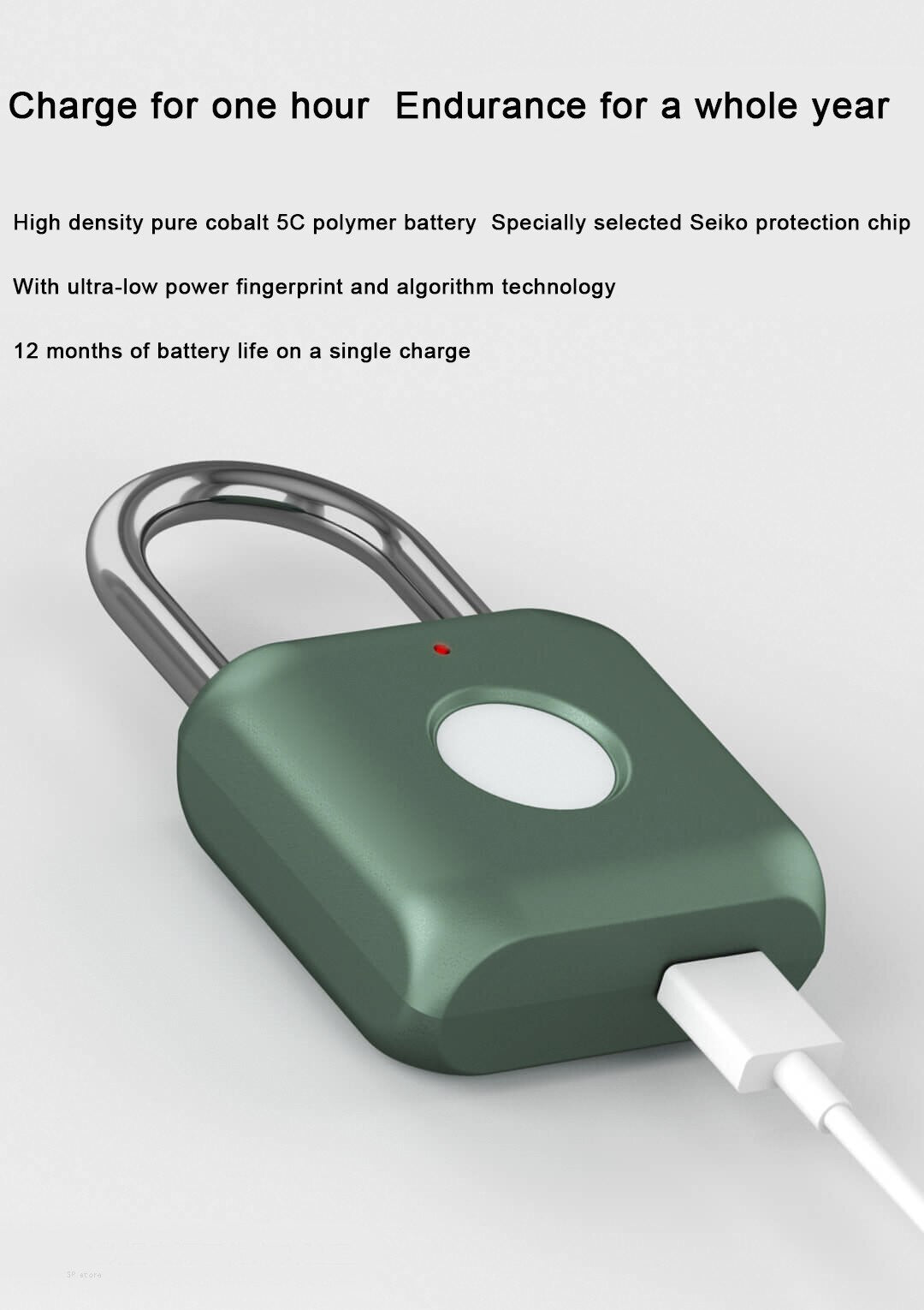 USB Waterproof Electronic Fingerprint Safety Padlock
