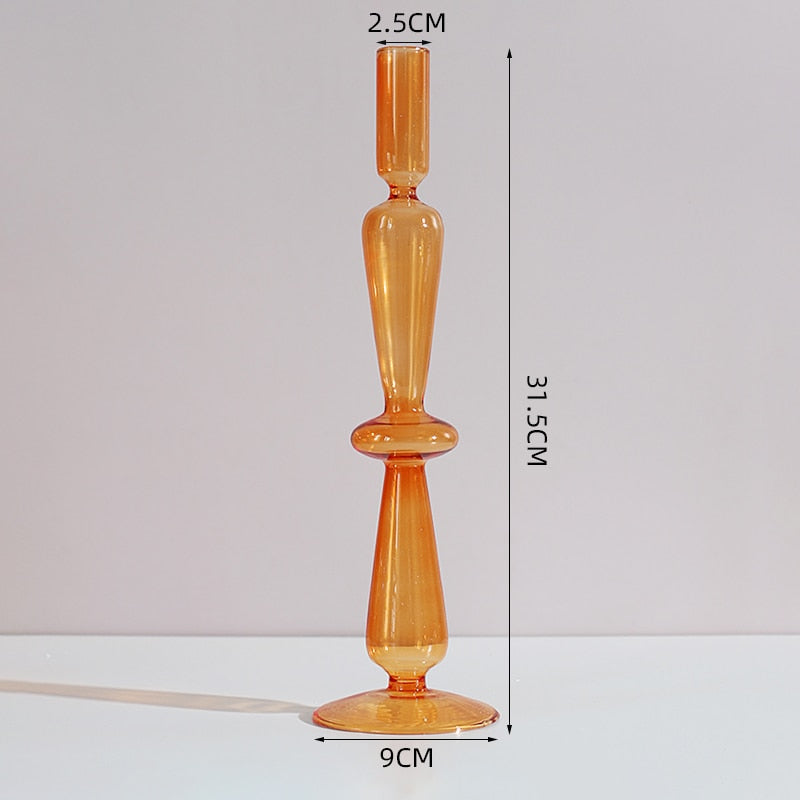 Colorful Glass Candlestick Holder