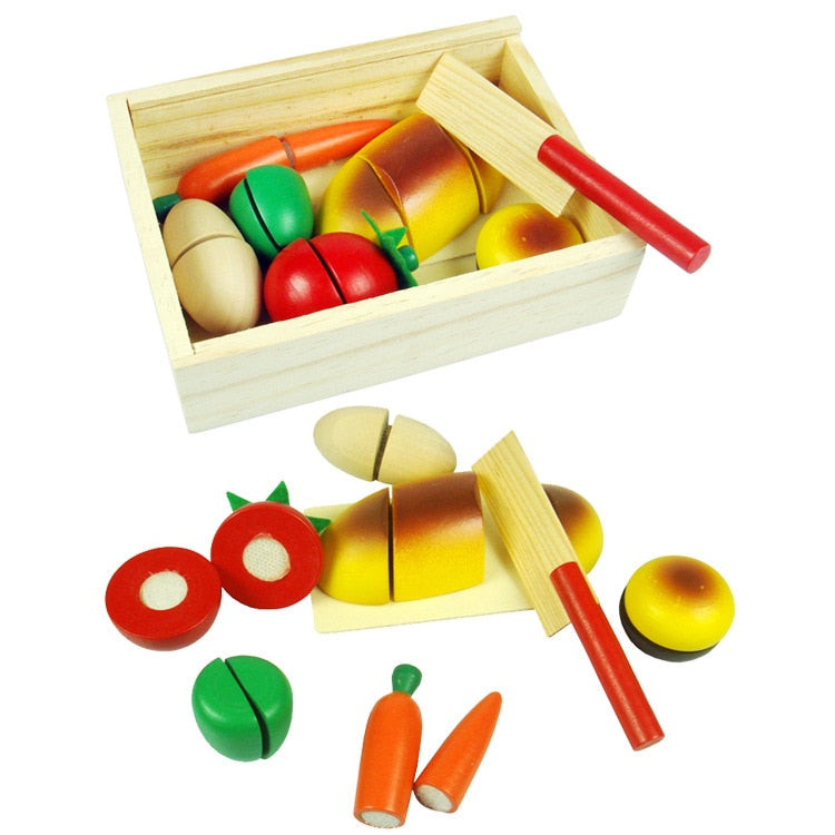 Magnetic Wooden Fruits and Vegetables for Children's Playtime