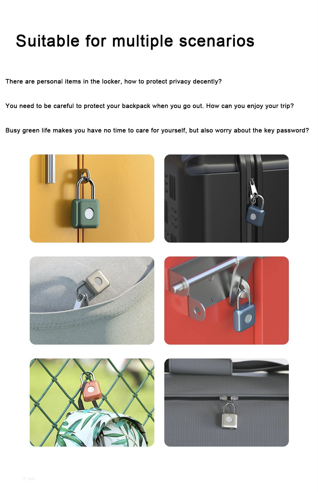 USB Waterproof Electronic Fingerprint Safety Padlock