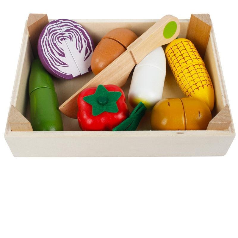 Magnetic Wooden Fruits and Vegetables for Children's Playtime
