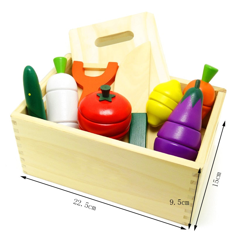 Magnetic Wooden Fruits and Vegetables for Children's Playtime