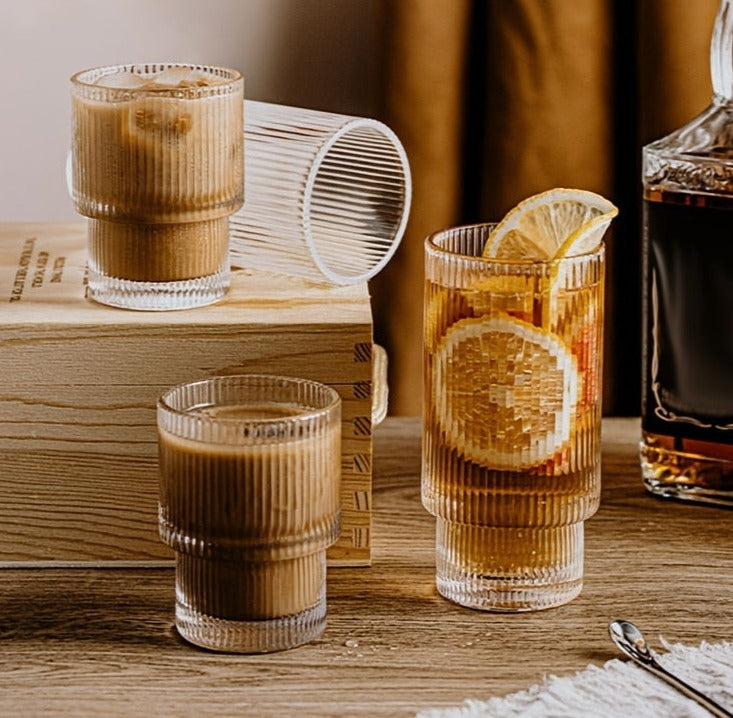 Modern Ribbed Glasses