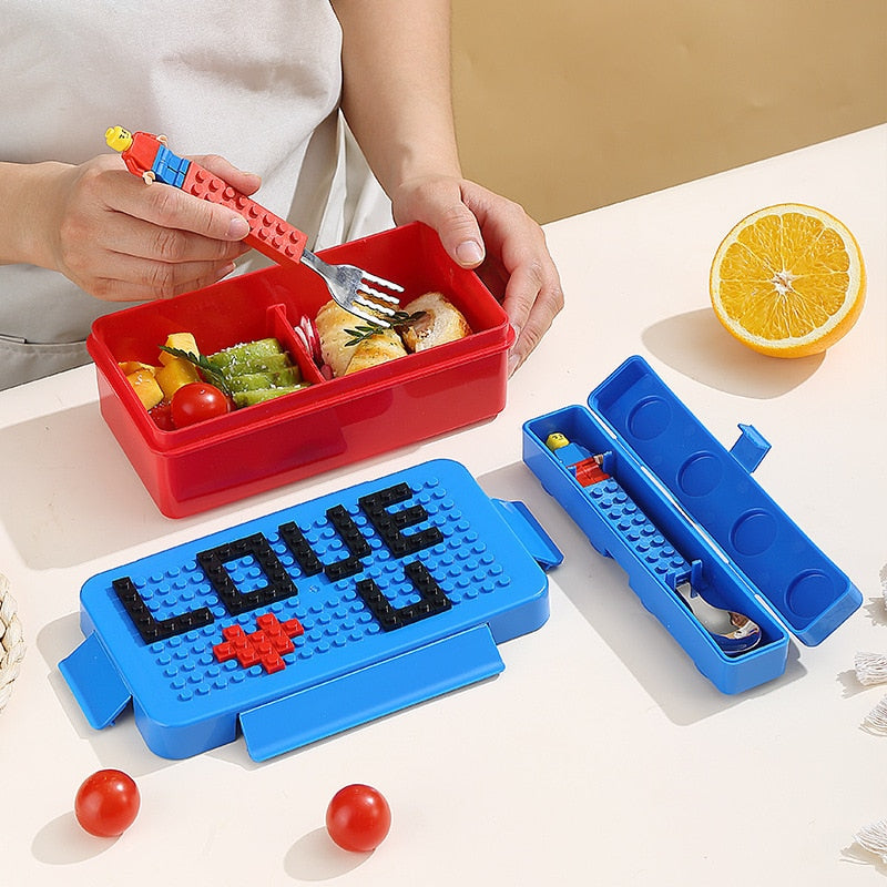 Colorful Building Block Lunch Box