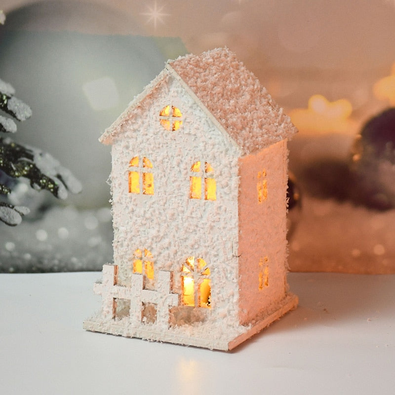 Cabañas de nieve iluminadas