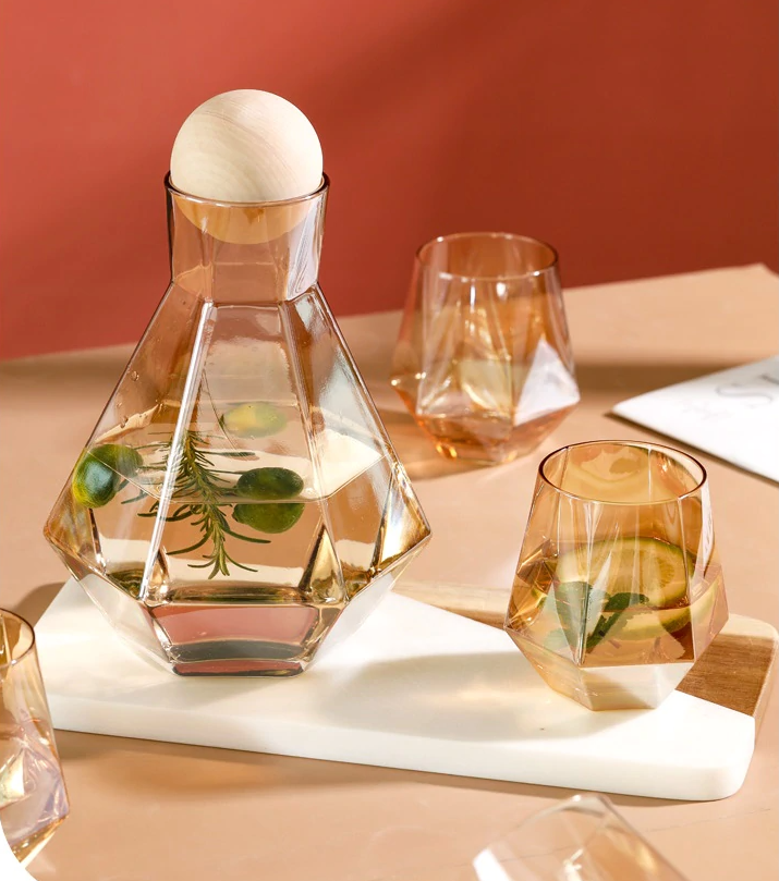 Geometric Decanter & Glass Set