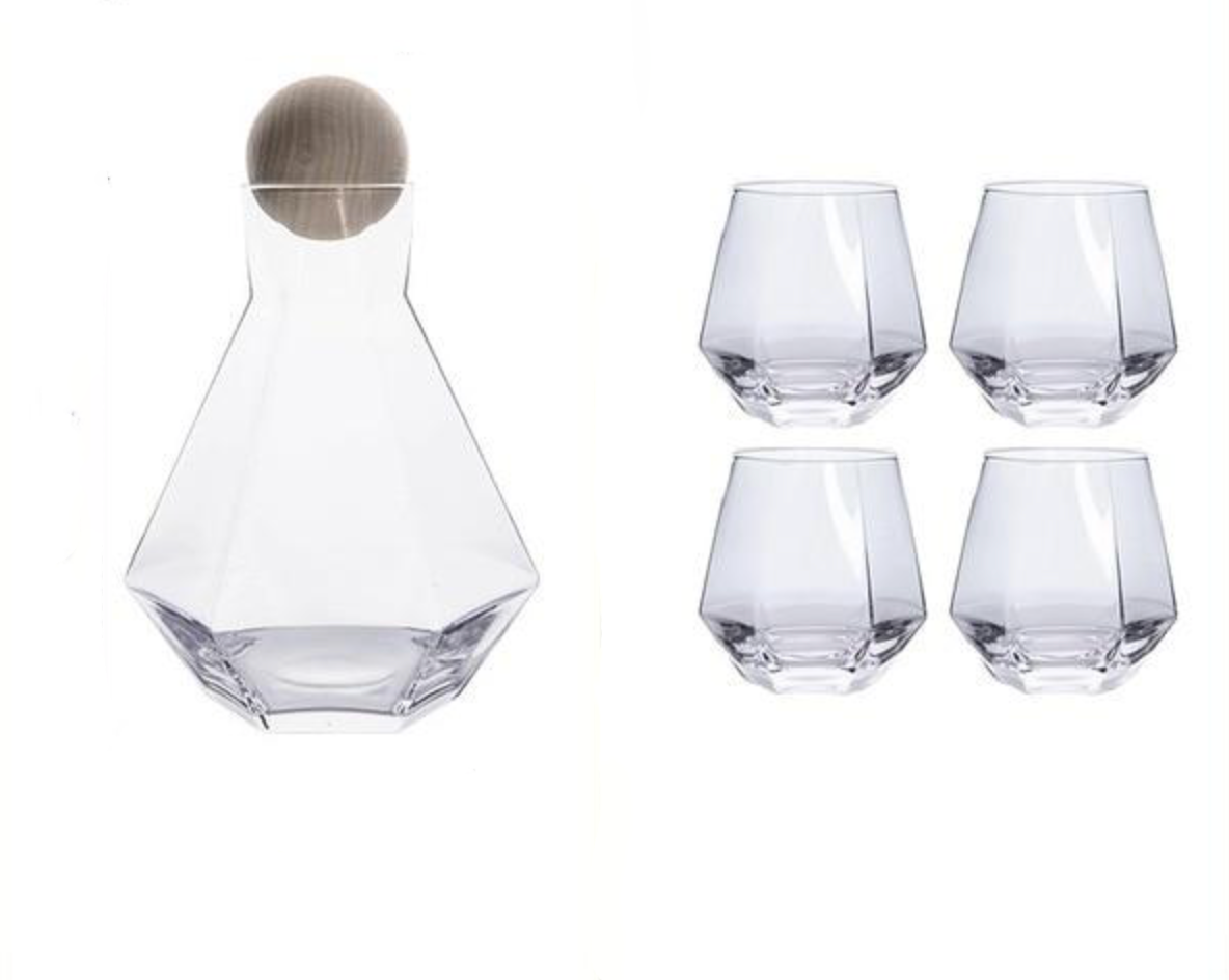 Geometric Decanter & Glass Set