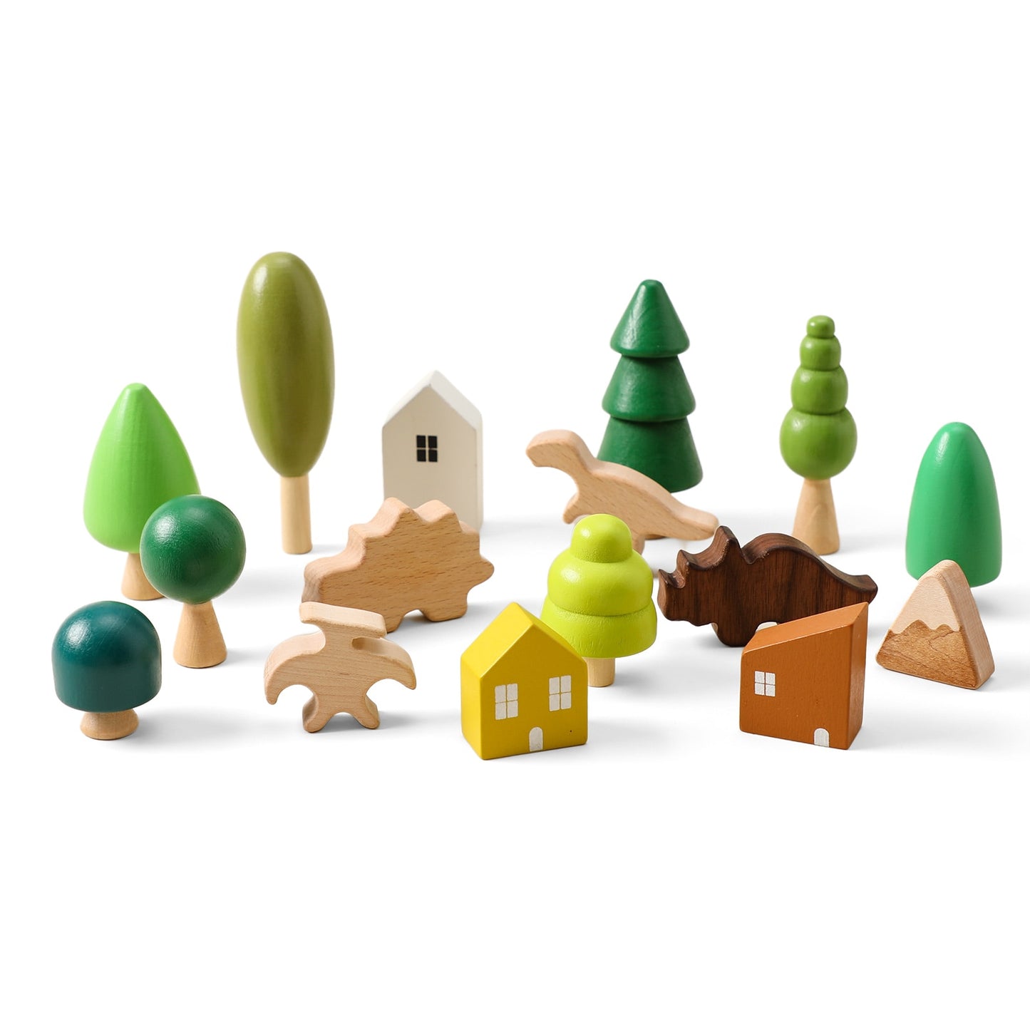 Bloques de madera del bosque encantado