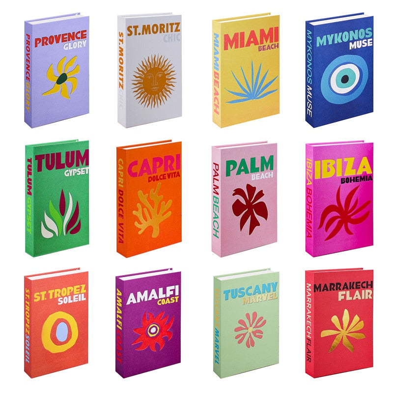 Vibrant Travel Fake Books With Storage