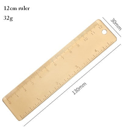 Vintage Brass Ruler, Triangle, Protractor