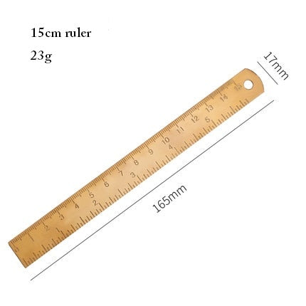 Vintage Brass Ruler, Triangle, Protractor