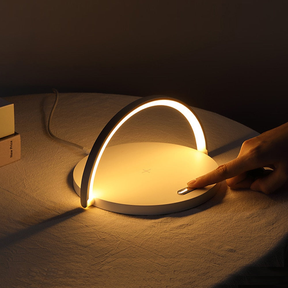Cargador inalámbrico Lámpara de noche Lámpara de mesa LED con