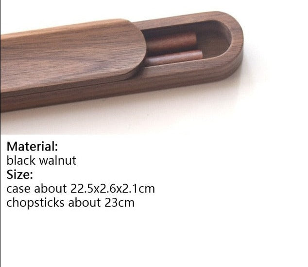 High-grade Black Walnut Chopsticks Set with Case