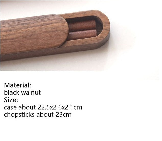 High-grade Black Walnut Chopsticks Set with Case