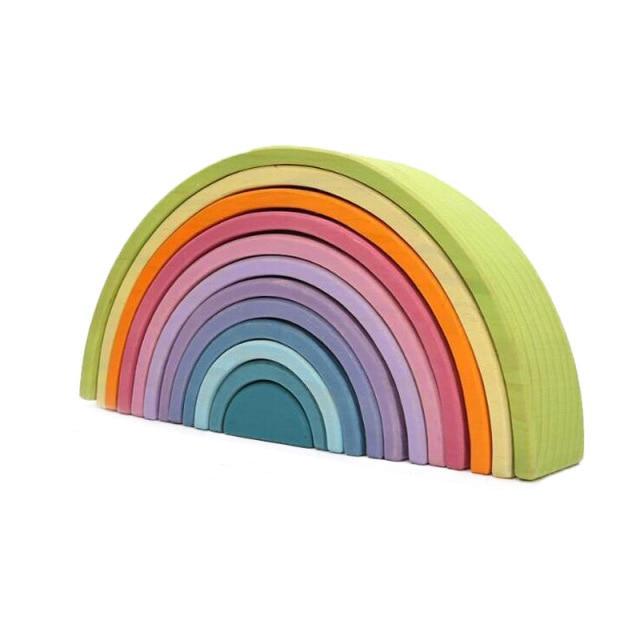 Pastel Rainbow Wooden Nesting Blocks