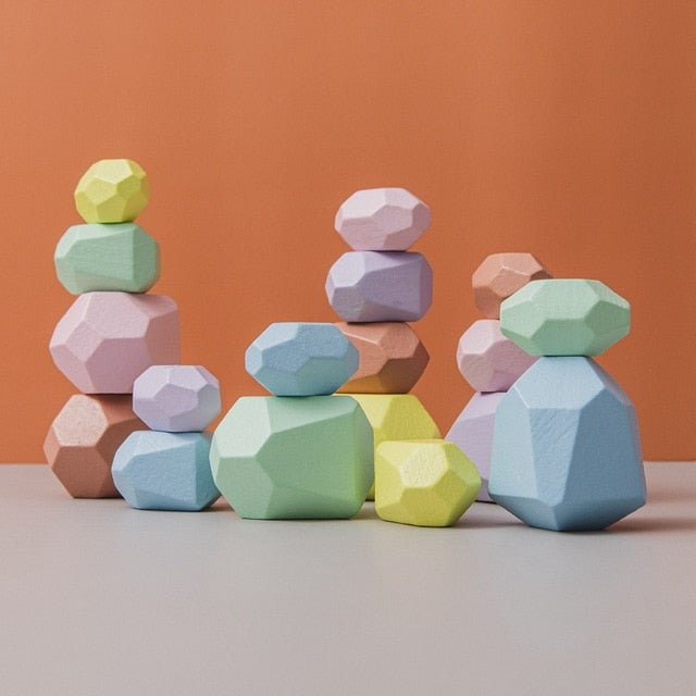 Stacking Wooden Stone Blocks