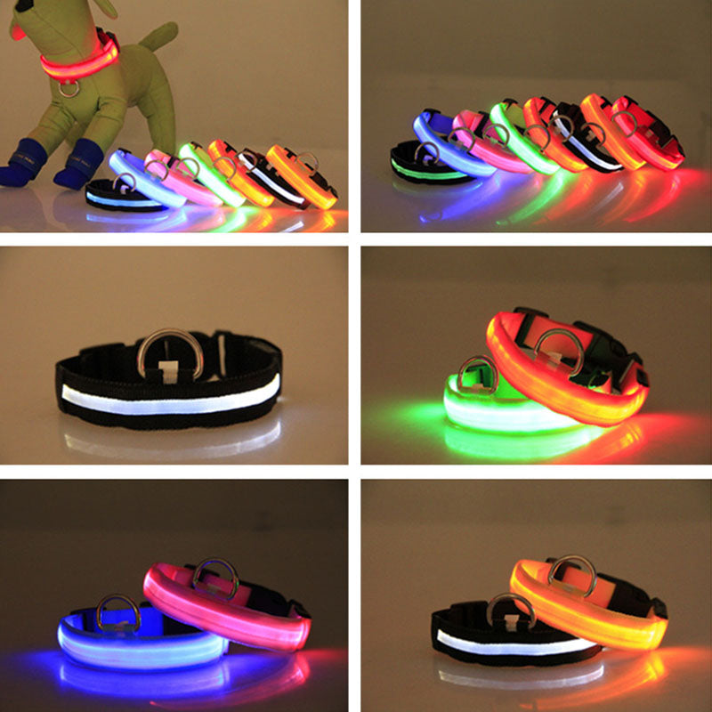 Collar de perro de seguridad LED recargable