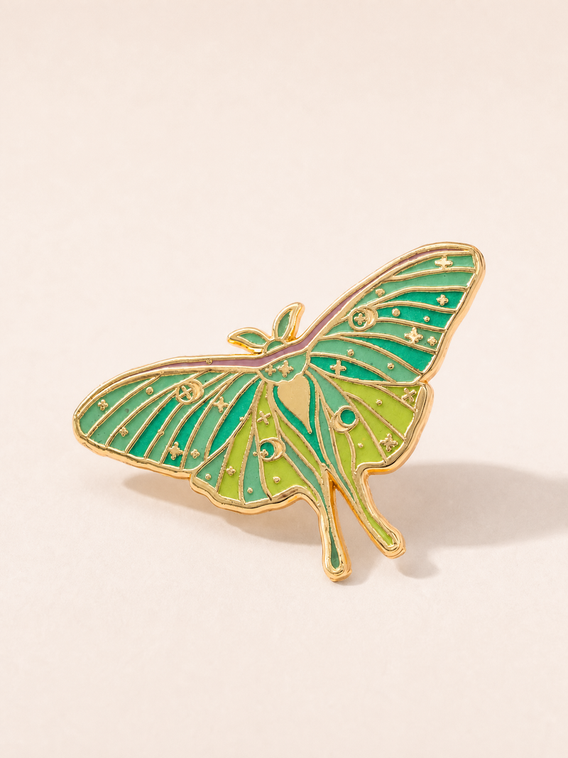 Broche papillon lune