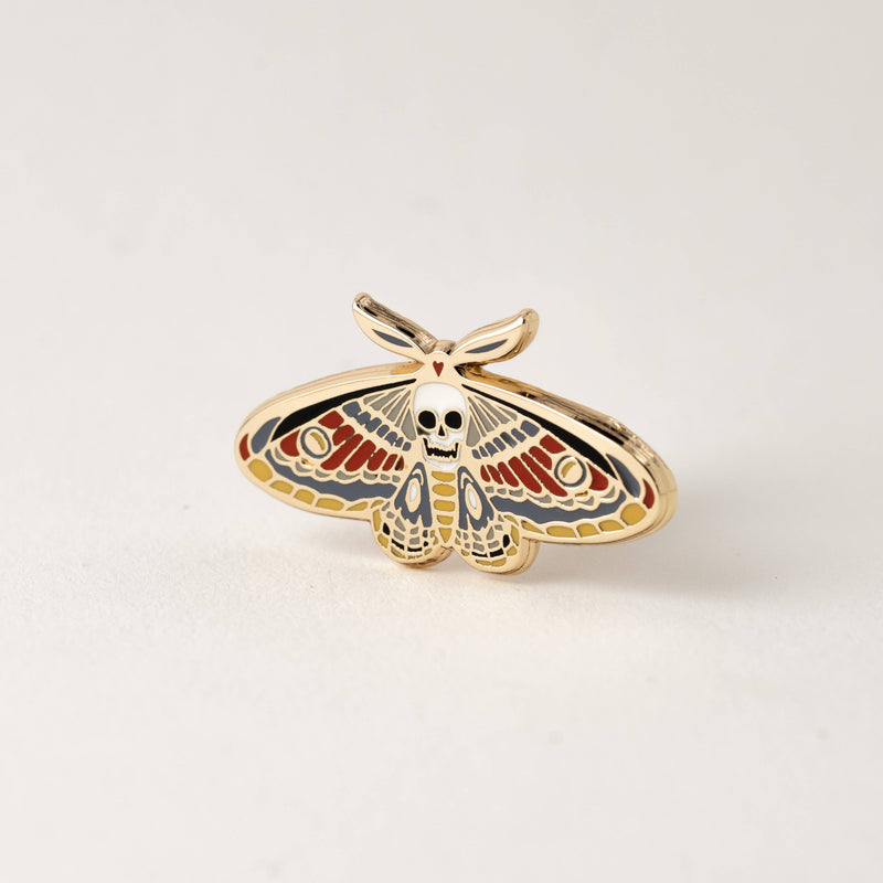 Broche Papillon de Mort - Accessoire Gothique Sphinx à Tête de Mort