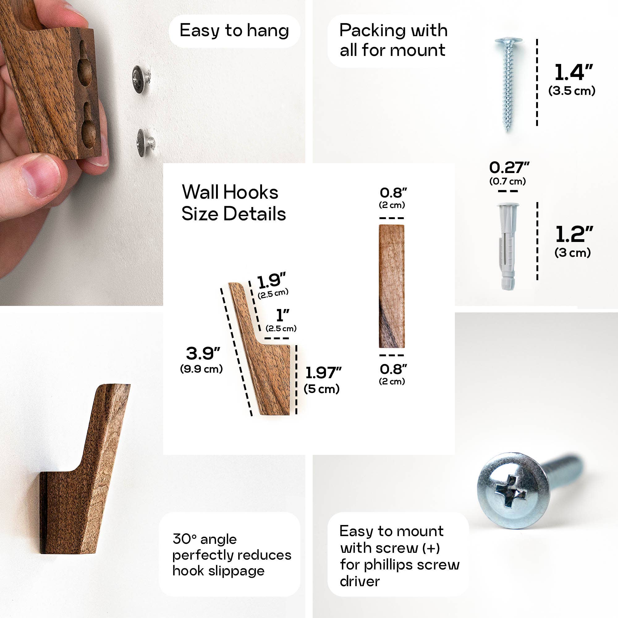Solid Wood Wall Coat Hooks, handmade wooden coat hooks, from thehrdwood