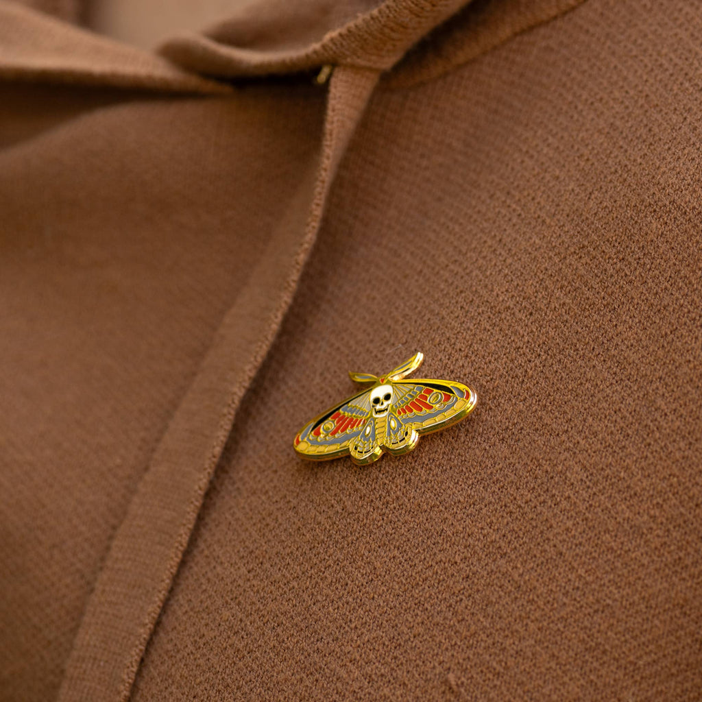 Death Moth Pin - Gothic Death's-Head Hawkmoth Accessory