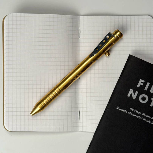 Bolt-Action Brass Pen, solid brass bolt action pen, from Lucky Jack